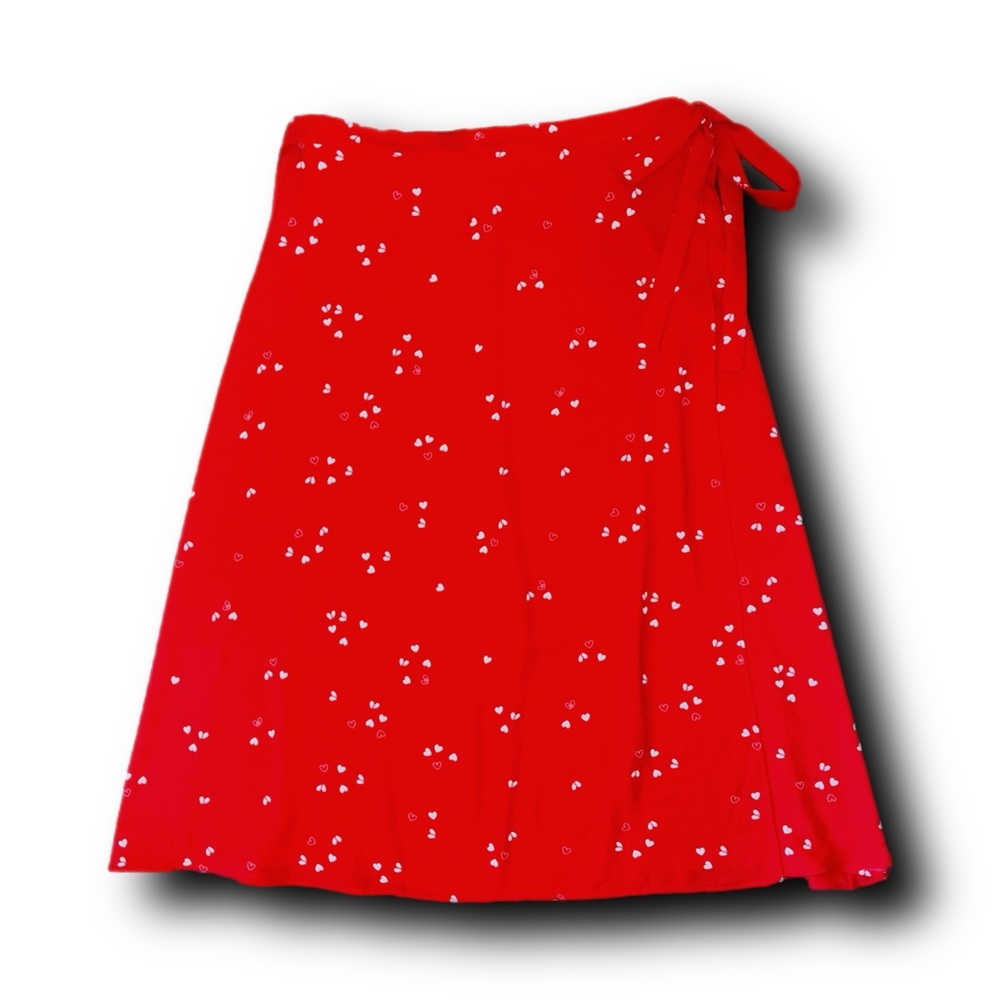 Abound A-Line with Romantic Kitschy Heart Print Wrap Skirt